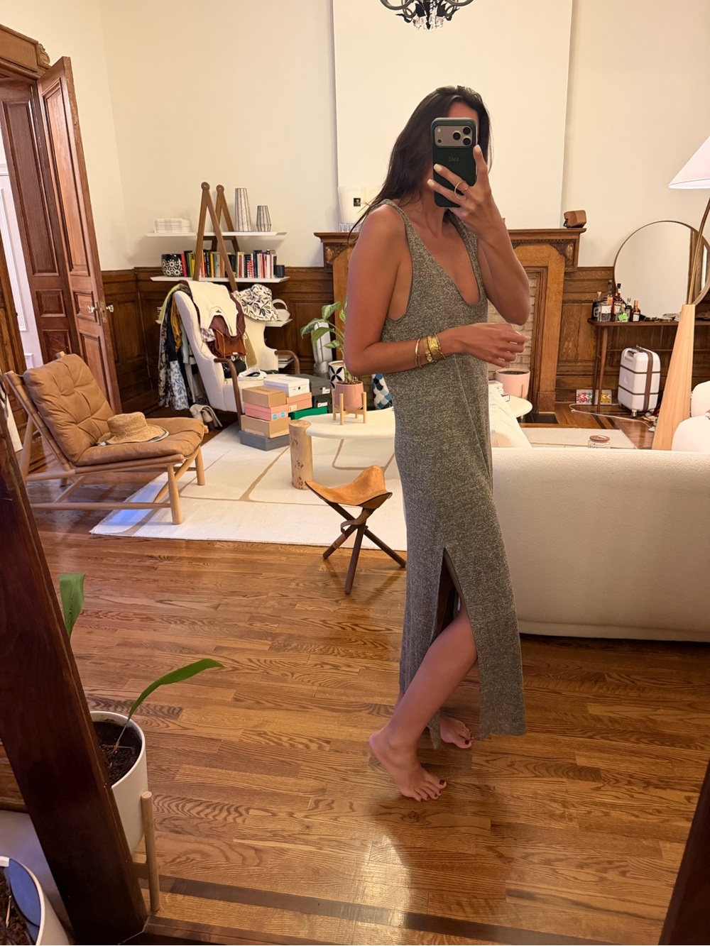 Massimo Dutti Green Sleeveless Scoop Maxi Dress - Size 4 US - Picture 2 of 5